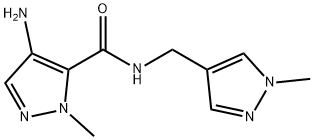 4-胺-1-甲基-N-[(1-甲基-1H-吡唑-4-基)甲基]-1H-吡唑-5-甲酰胺 结构式
