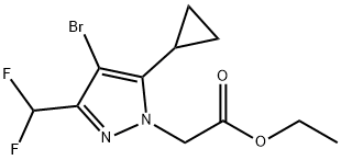 2-(4-溴-5-环丙基-3-(二氟甲基)-1H-吡唑-1-基)乙酸乙酯 结构式