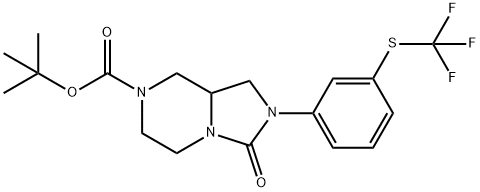 Imidazo[1,5-a]pyrazine-7(1H)-carboxylic acid, hexahydro-3-oxo-2-[3-[(trifluoromethyl)thio]phenyl]-, 1,1-dimethylethyl ester 结构式