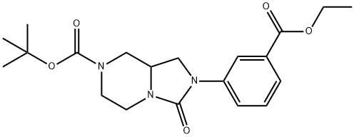 Imidazo[1,5-a]pyrazine-7(1H)-carboxylic acid, 2-[3-(ethoxycarbonyl)phenyl]hexahydro-3-oxo-, 1,1-dimethylethyl ester 结构式