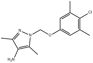 1-((4-氯-3,5-二甲基苯氧基)甲基)-3,5-二甲基-1H-吡唑-4-胺 结构式