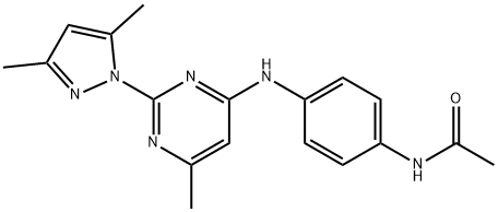 N-[4-[[2-(3,5-dimethylpyrazol-1-yl)-6-methylpyrimidin-4-yl]amino]phenyl]acetamide 结构式