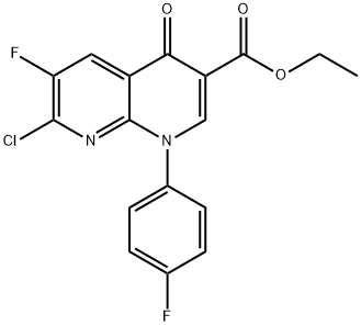 乙基 7-氯-6-氟-1-(4-氟苯基)-4-氧亚基-1,4-二氢-1,8-萘啶-3-甲酸基酯 结构式