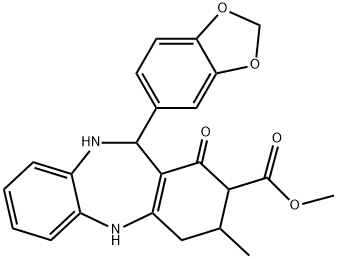 methyl 11-(1,3-benzodioxol-5-yl)-3-methyl-1-oxo-2,3,4,5,10,11-hexahydro-1H-dibenzo[b,e][1,4]diazepine-2-carboxylate 结构式