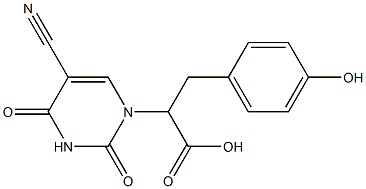 2-(5-Cyano-2,4-dioxo-3,4-dihydro-2H-pyrimidin-1-yl)-3-(4-hydroxy-phenyl)-propionic acid 结构式