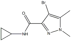 4-bromo-N-cyclopropyl-1,5-dimethylpyrazole-3-carboxamide 结构式