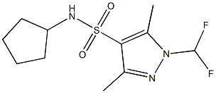 N-cyclopentyl-1-(difluoromethyl)-3,5-dimethylpyrazole-4-sulfonamide 结构式