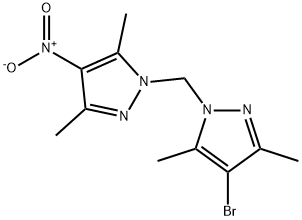 4-溴-1-((3,5-二甲基-4-硝基-1H-吡唑-1-基)甲基)-3,5-二甲基-1H-吡唑 结构式
