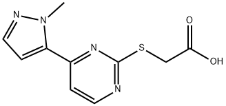 2-{[4-(1-甲基-1H-吡唑-5-基)嘧啶-2-基]硫烷基}乙酸 结构式