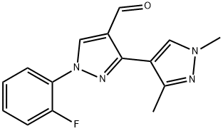 1-(2-氟苯基)-1',3'-二甲基-1H,1'H-3,4'-联吡唑-4-甲醛 结构式