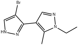 4-(4-溴-1H-吡唑-3-基)-1-乙基-5-甲基-1H-吡唑 结构式