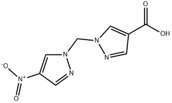 1-((4-硝基-1H-吡唑-1-基)甲基)-1H-吡唑-4-羧酸 结构式