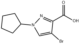 4-溴-1-环戊基-1H-吡唑-3-羧酸 结构式