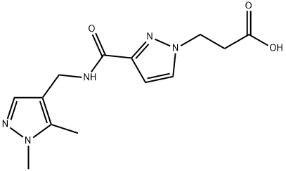 3-[3-(([(1,5-Dimethyl-1H-pyrazol-4-yl)methyl]amino)carbonyl)-1H-pyrazol-1-yl]propanoic acid 结构式