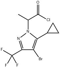 2-[4-bromo-5-cyclopropyl-3-(trifluoromethyl)-1H-pyrazol-1-yl]propanoyl chloride 结构式