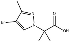 2-(4-溴-3-甲基-1H-吡唑-1-基)-2-甲基丙酸 结构式