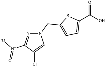 5-((4-氯-3-硝基-1H-吡唑-1-基)甲基)噻吩-2-羧酸 结构式