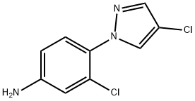 3-氯-4-(4-氯-1H-吡唑-1-基)苯胺 结构式