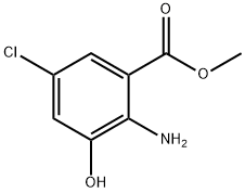 2-氨基-5-氯-3-羟基苯甲酸甲酯 结构式