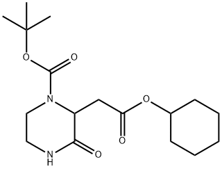 tert-butyl 2-(2-cyclohexyloxy-2-oxoethyl)-3-oxopiperazine-1-carboxylate 结构式