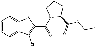 ethyl 1-[(3-chloro-1-benzothien-2-yl)carbonyl]prolinate 结构式