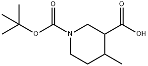 1-(叔-丁氧羰基)-4-甲基哌啶-3-羧酸 结构式