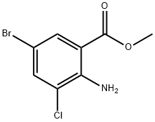 2-Amino-5-bromo-3-chloro-benzoic acid methyl ester 结构式