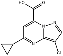 3-Chloro-5-cyclopropylpyrazolo[1,5-a]pyrimidine-7-carboxylic acid 结构式