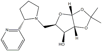 (3aR,5R,6S,6aR)-2,2-dimethyl-5-{[(2S)-2-(pyridin-2-yl)pyrrolidin-1-yl]methyl}-tetrahydro-2H-furo[2,3-d][1,3]dioxol-6-ol 结构式