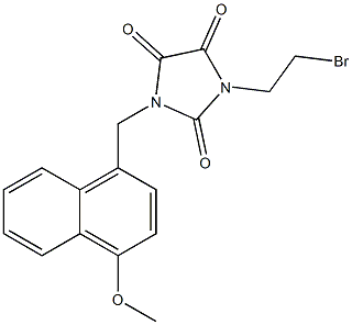 2,4,5-Imidazolidinetrione,1-(2-bromoethyl)-3-[(4-methoxy-1-naphthalenyl)methyl]- 结构式