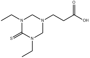 3-(3,5-Diethyl-4-thioxo-[1,3,5]triazinan-1-yl)-propionic acid 结构式