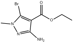 3-氨基-5-溴-1-甲基-1H-吡唑-4-羧酸乙酯 结构式