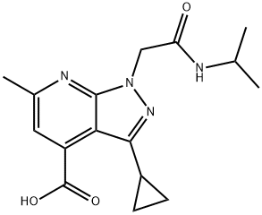 3-环丙基-1-(2-(异丙基氨基)-2-氧乙基)-6-甲基-1H-吡唑并[3,4-B]吡啶-4-羧酸 结构式