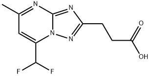 3-[7-(二氟甲基)-5-甲基-[1,2,4]三唑并[1,5-A]嘧啶-2-基]丙酸 结构式