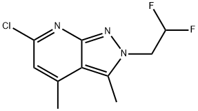 6-chloro-2-(2,2-difluoroethyl)-3,4-dimethyl-2H-pyrazolo[3,4-b]pyridine 结构式