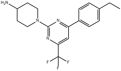 1-[4-(4-乙基苯基)-6-(三氟甲基)嘧啶-2-基]哌啶-4-胺 结构式