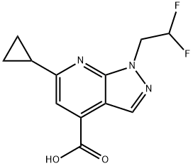 6-环丙基-1-(2,2-二氟乙基)-1H-吡唑并[3,4-B]吡啶-4-羧酸 结构式