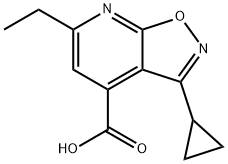 3-环丙基-6-乙基-[1,2]噁唑并[5,4-B]吡啶-4-羧酸 结构式