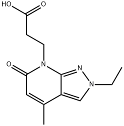 3-{2-乙基-4-甲基-6-氧代-2H,6H,7H-吡唑并[3,4-B]吡啶-7-基}丙酸 结构式