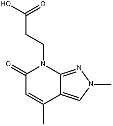 3-{2,4-二甲基-6-氧代-2H,6H,7H-吡唑并[3,4-B]吡啶-7-基}丙酸 结构式