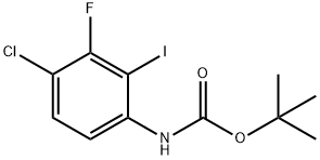 (4-氯-3-氟-2-碘苯基)氨基甲酸叔丁酯 结构式