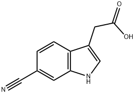 2-(6-Cyano-1H-indol-3-yl)acetic acid 结构式