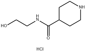 N-(2-hydroxyethyl)piperidine-4-carboxamide:hydrochloride 结构式