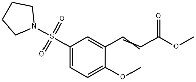 3-[2-Methoxy-5-(pyrrolidine-1-sulfonyl)-phenyl]-acrylic acid methyl ester 结构式