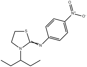 [3-(1-Ethyl-propyl)-thiazolidin-2-ylidene]-(4-nitro-phenyl)-amine 结构式