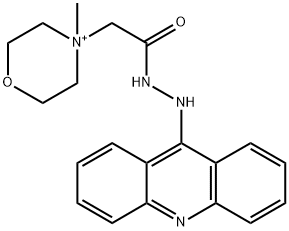 4-{2-[2-(acridin-9-yl)hydrazinyl]-2-oxoethyl}-4-methylmorpholin-4-ium 结构式