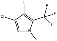 3-Chloro-4-iodo-1-methyl-5-trifluoromethyl-1H-pyrazole 结构式