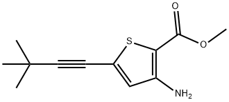 3-氨基-5-(3,3-二甲基丁-1-炔-1-基)噻吩-2-羧酸甲酯 结构式