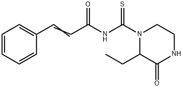 (E)-N-(2-ethyl-3-oxopiperazine-1-carbothioyl)-3-phenylprop-2-enamide 结构式