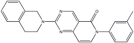 2-(3,4-dihydro-1H-isoquinolin-2-yl)-6-(3-methylphenyl)pyrido[4,3-d]pyrimidin-5-one 结构式